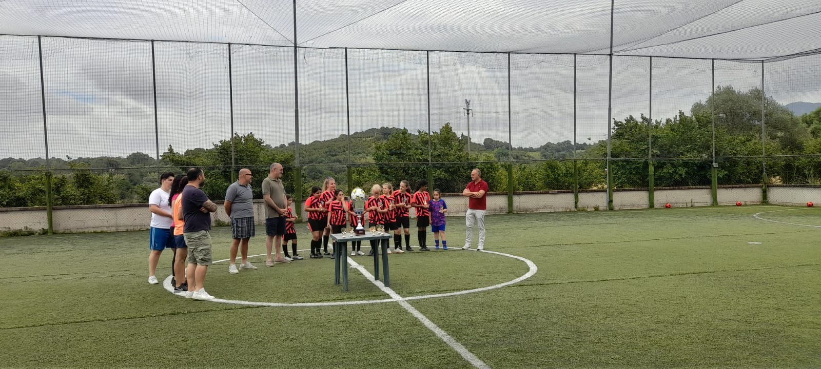 La cerimonia di premiazione, al centro sportivo Dominici di Faleria